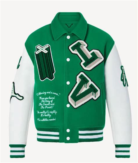 lv baseball jacket green|customized varsity jackets.